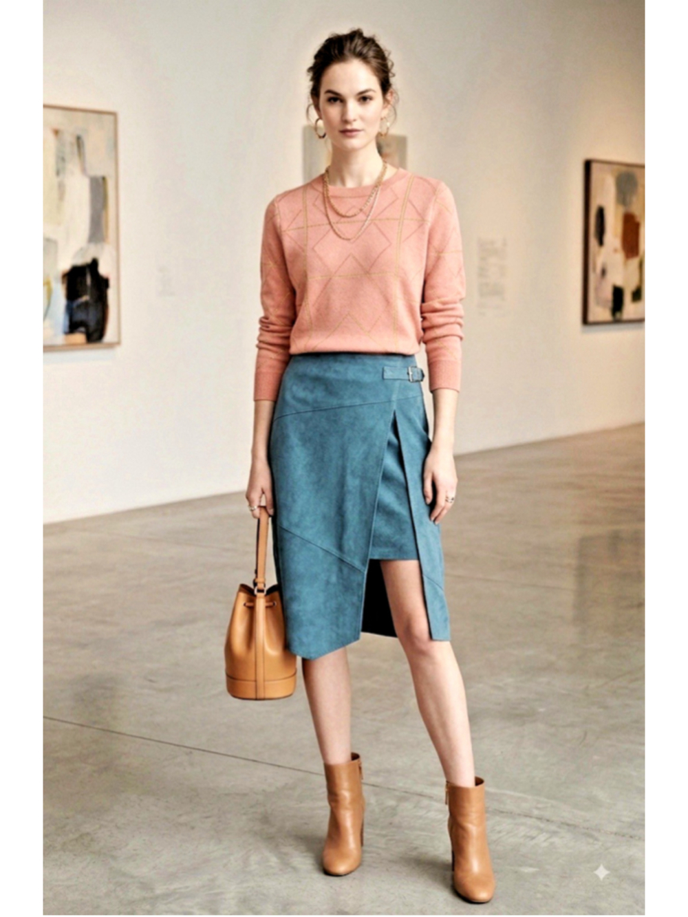 Leifsdottir for Anthropologie Suede Skirt Size 2